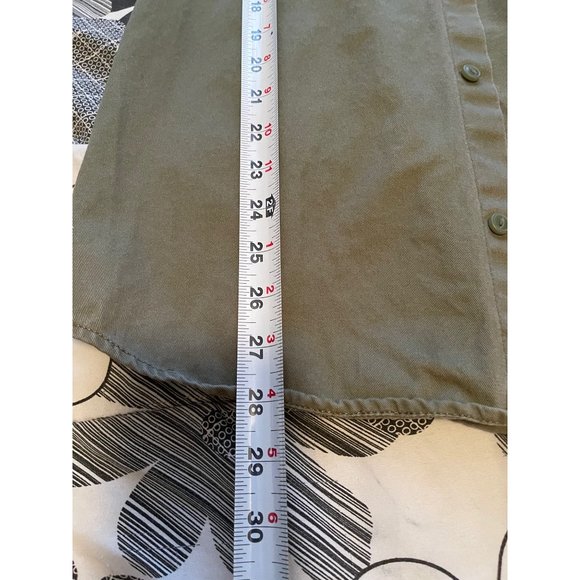 PUBLIC OPINION SHACKET SIZE LARGE ROSE PATCHES EMBROIDERED OLIVE GREEN UTILITY - Picture 9 of 9